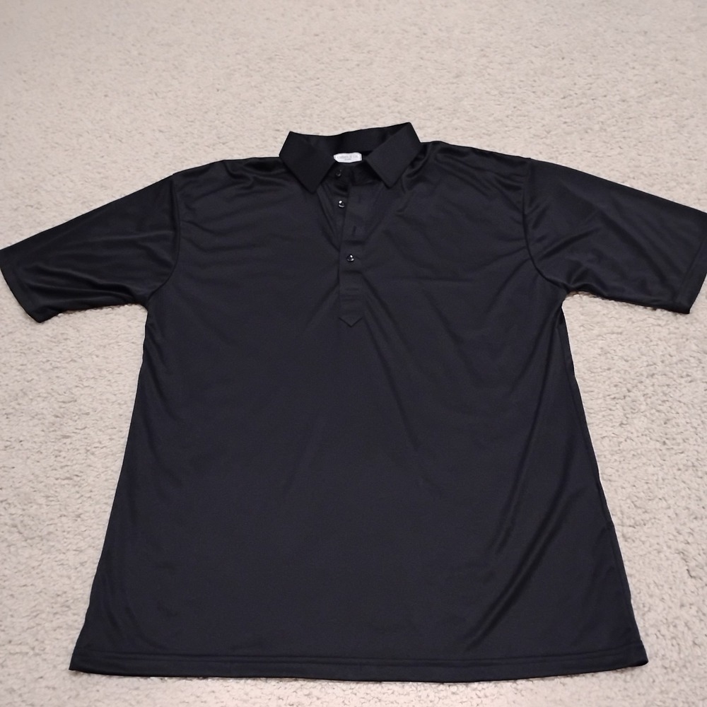 Collars & Co Shirt Mens 2XL Black Dress Collar Performance Polo Stretch Designer